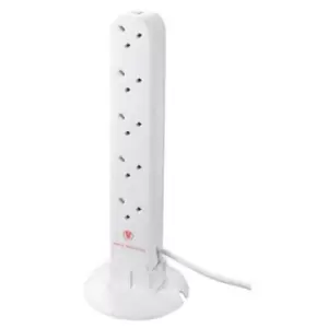 Image of Masterplug 13A Surge Protected White Extension Lead, 1M
