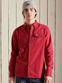 Image of Superdry Trailsman Moleskin Shirt, Red Size M Men