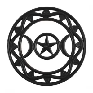 Image of Black Wooden Triple Moon Wall Art