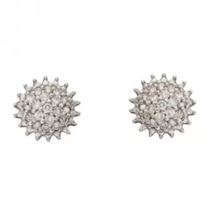 Image of Urchin Diamond Cluster Yellow Gold Earrings GE2382