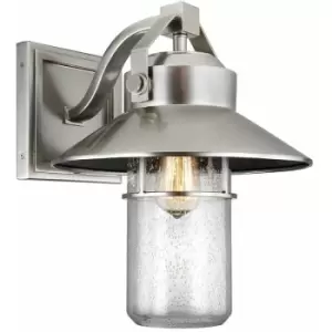 Image of Loops - Outdoor IP44 1 Bulb Wall Light Lantern Painted Brushed Steel LED E27 60W d00634