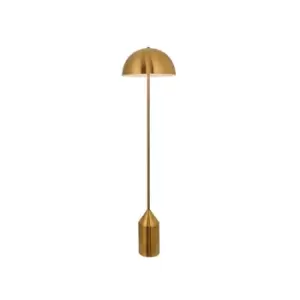 Image of Endon Lighting Nova - Floor Lamp Antique Brass Plate & Gloss White 1 Light IP20 - E27