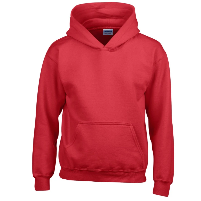 Image of Gildan Heavy Blend Hooded Sweatshirt in Red Size: 12-13 Years Red Unisex 12-13 Years
