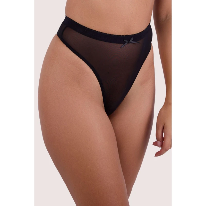 Image of Playful Promises Josie Black Mesh Suspender Belt Black female 14