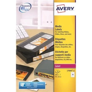 Image of Avery L7666 25 White 3.5" Diskette Label face only Pack 250
