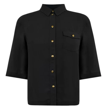 Image of Biba Kimono Button Shirt - Black
