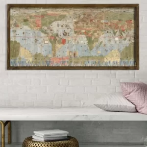 Image of Map103 Multicolor Decorative Framed MDF Painting