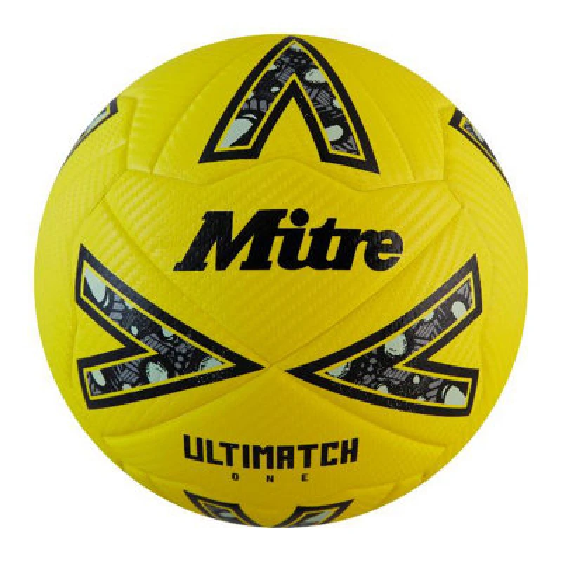 Image of Mitre Ultimatch One Football Yellow/black/grey (5)