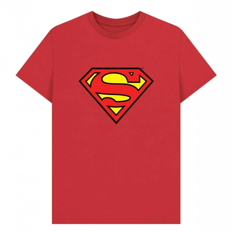 Image of Superman Mens Official Shield T-Shirt in Red Size: Small Red Male S