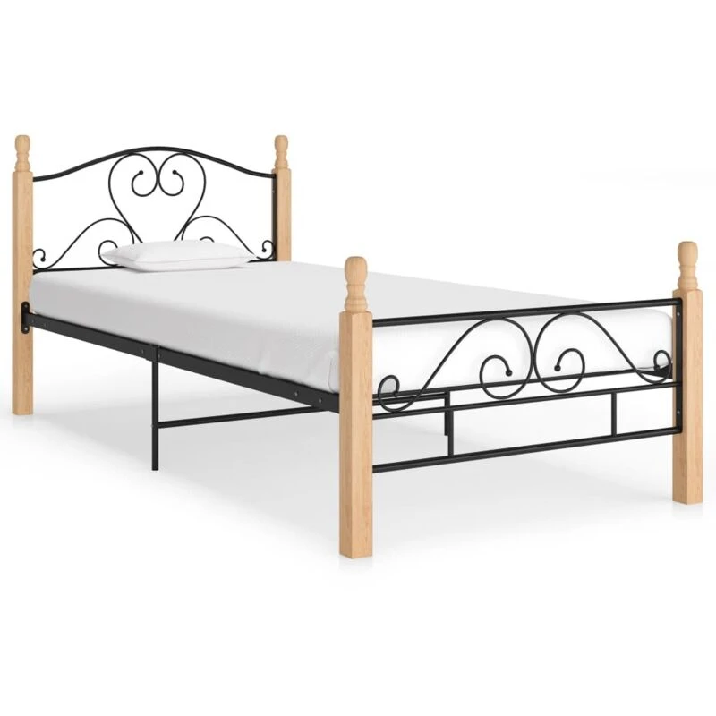 Image of VIDAXL Bed Frame without Mattress Black Metal 100x200cm Vidaxl 8720286163184