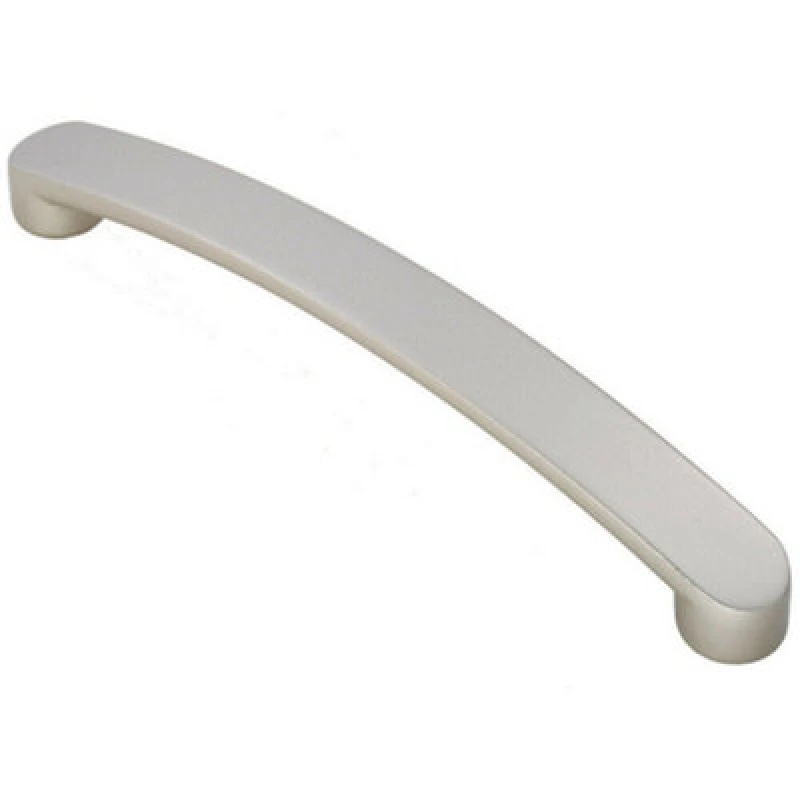 Image of Loops Flat Fronted Bow Pull Handle 179 x 19mm 160mm Fixing Centres Satin Nickel Metallics unisex