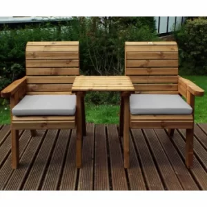 Image of Charles Taylor Straight Companion Set with Cushions, Grey