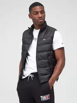 Image of Tommy Jeans Essential Light Down Padded Gilet - Black, Size S, Men