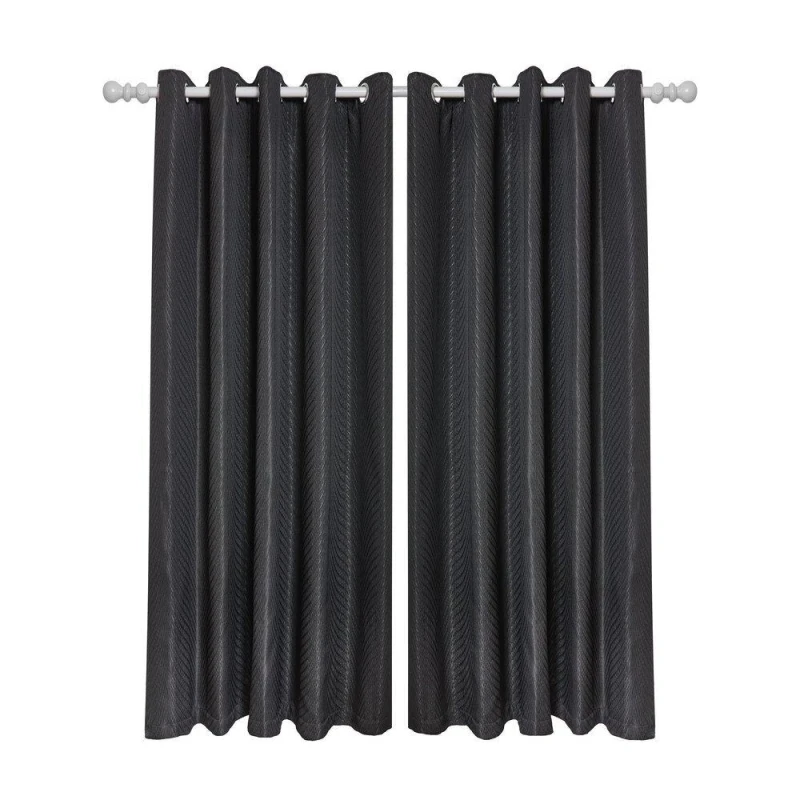 Image of Emma Barclay Lined Eyelet Curtains Aura Black unisex 168x229cm