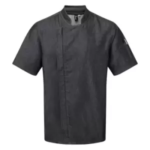 Image of Premier Unisex Adult Short-Sleeved Chef Jacket (M) (Black Denim)