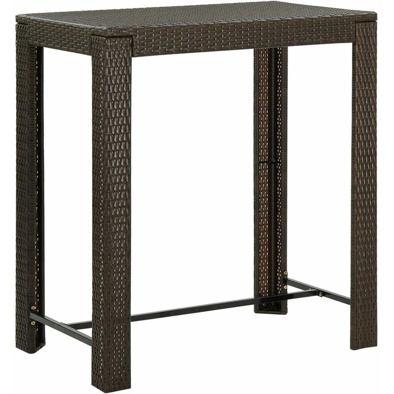 Image of VIDAXL Garden Bar Table Brown 100x60.5x110.5cm Poly Rattan Vidaxl 8720286003091