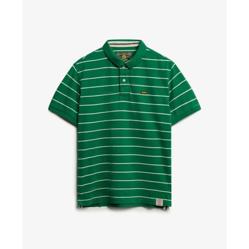 Image of Superdry Striped polo shirt Superdry Vintage Vert Male L