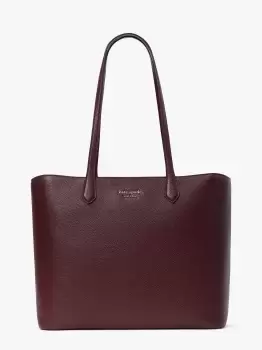 Image of Kate Spade Veronica Pebbled Leather Large Tote Bag, Grenache, One Size