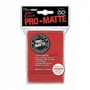 Image of Ultra Pro Matte Red 50 Trading Card Sleeves - 12 Packs