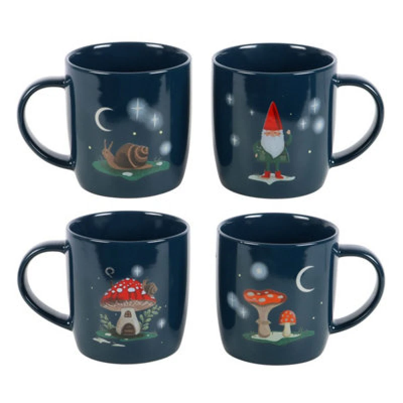 Image of Something Different Something Different Gnome Sweet Gnome Mug Set in Navy Navy One Size Unisex 5063527949080