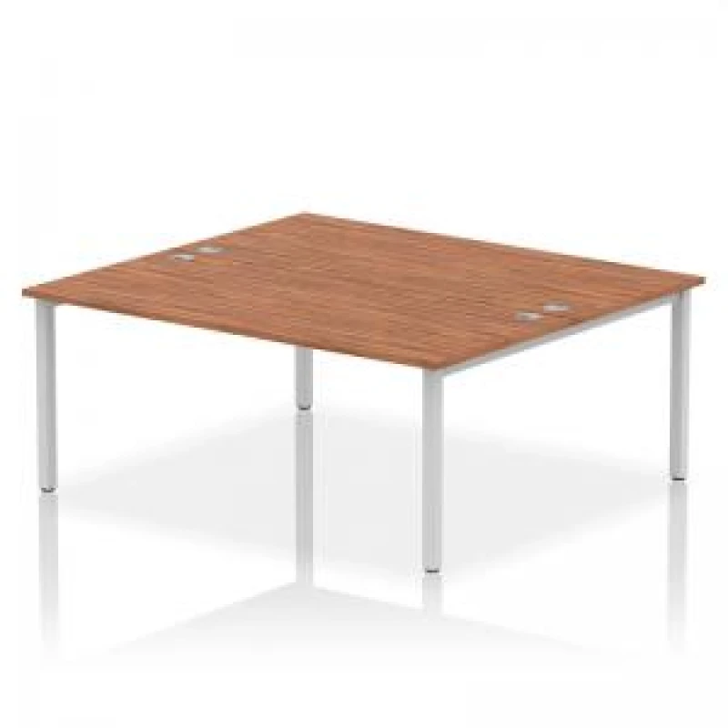 Image of Impulse Impulse Bench B2B 2 Person 1800 Silver Frame Office Bench Desk Walnut IMB2P18WNTS