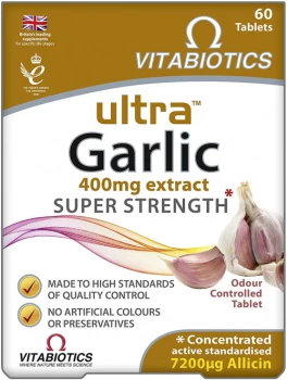 Image of Vitabiotics Ultra Garlic 400mg Tablets - 60s