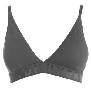 Image of DKNY Triangle Liteware Ribbed Bralette - Graphite HBI