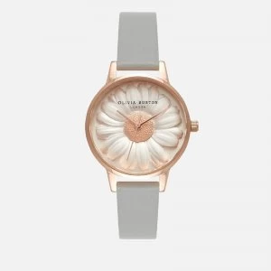 Image of Olivia Burton Womens 3D Daisy Watch - Grey/Rose Gold