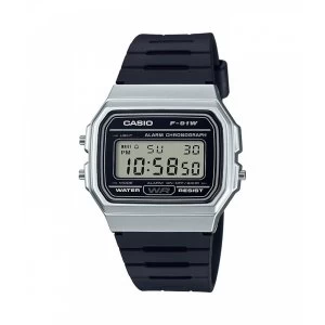 Image of Casio F-91WM-7AEF Casual Digital Watch with Black Rubber Strap & Silver Plated Case