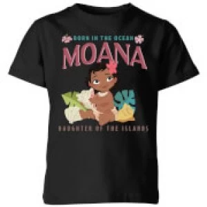 Image of Moana Born In The Ocean Kids T-Shirt - Black - 9-10 Years