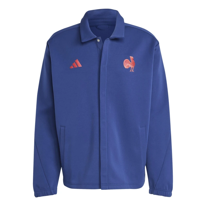 Image of adidas Mens France Rugby Performance Rugby Jacket Dark Blue male 2XL