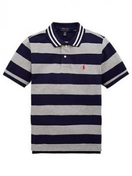 Image of Ralph Lauren Boys Classic Short Sleeve Stripe Polo Shirt - Grey