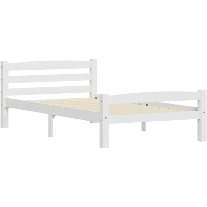 Image of VIDAXL Bed Frame without Mattress White Solid Pinewood 90x200cm Vidaxl 8720286327357