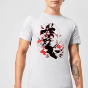 Image of Marvel Knights Daredevil Layered Faces Mens T-Shirt - Grey - M