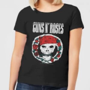 Image of Guns N Roses Circle Skull Womens T-Shirt - Black
