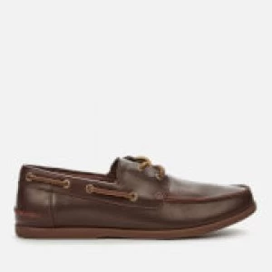 Image of Clarks Mens Pickwell Sail Leather Boat Shoes - British Tan - UK 8