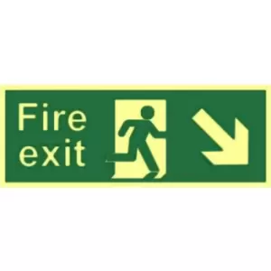 Image of Fire Exit (Man Arrow Up/Right) - Sav (400 X 150MM)