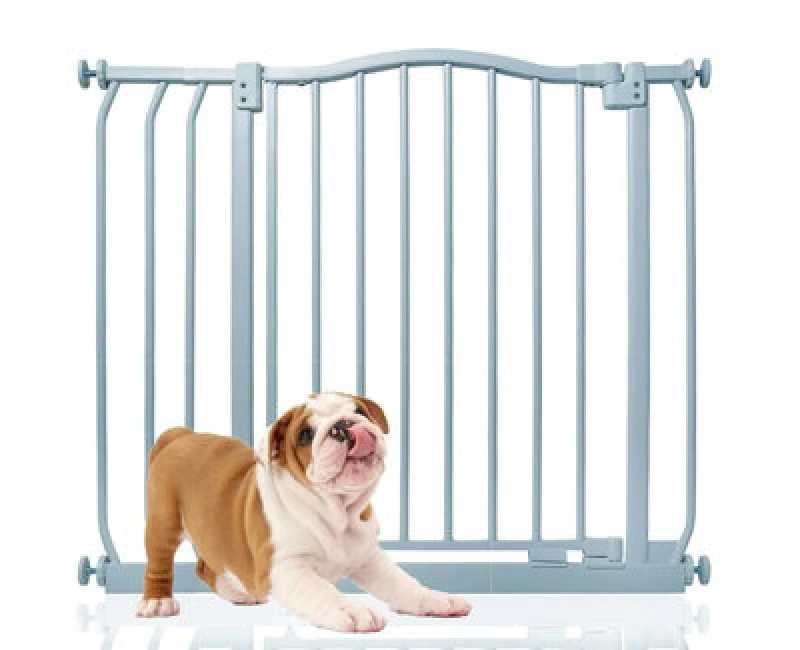Image of Bettacare Curved Top Dog Gate, 80Cm - 89Cm, Matt Grey, Pressure Fit Pet Gate For Dog And Puppy, Pet And Dog Barrier