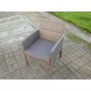 Image of Fimous Outdoor Dark Grey Wicker Rattan Lounge Complete Sofa Set with Arm Chair and Cushion