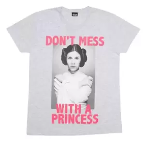 Image of Star Wars Womens/Ladies Princess Leia Boyfriend T-Shirt (XL) (Grey Heather)