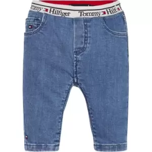 Image of Tommy Hilfiger Baby Monotype Denim Pants - Blue