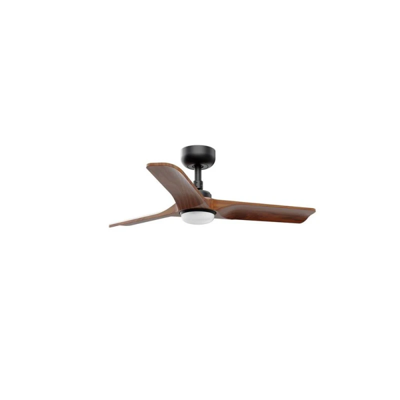 Image of Netlighting Heywood Small LED White Light Wood DC Ceiling Fan 6 Speed in Black Unisex