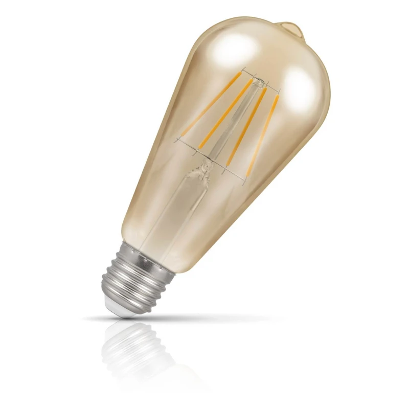 Image of Crompton LED Squirrel Cage ST64 7W E27 Dimmable Filament Extra Warm White Antique Bronze (50W Eqv)