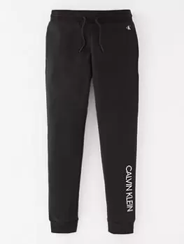 Image of Calvin Klein Jeans Boys Institutional Logo Sweatpants - Black, Size 12 Years