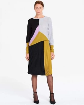 Image of I.Scenery Pleat Panel Midi Skirt
