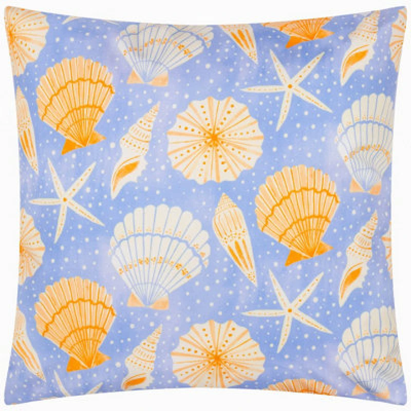 Image of furn. Furn. Sea Shells Printed Filled Outdoor Cushion Blue 45 X 45Cm, Blue 5025532850706.00