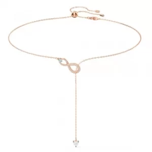Image of Swarovski Infinity Rose Gold Tone White Crystal Y Necklace 5521346