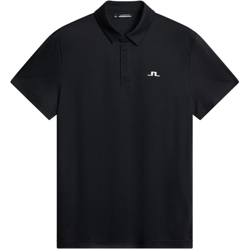 Image of J Lindeberg Golf Mens Short Sleeve Performance Polo Shirt Black male Small