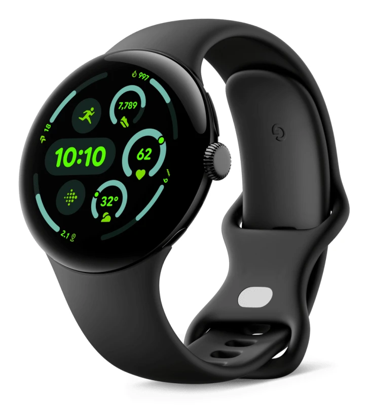 Image of Google Google Pixel Watch 3 AMOLED 45mm Digital Touch Screen 4G Black WiFi GPS (satellite) GA05773-DE
