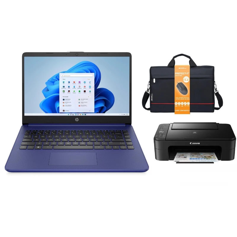 Image of HP 14 Laptop Intel, 4GB, 128GB, Win 11 Print Set Blue unisex One Size